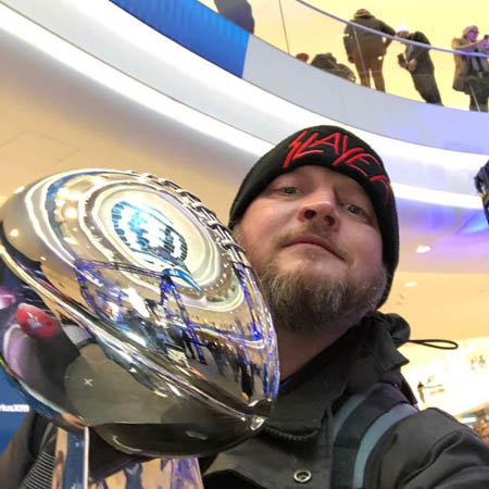 Brent Hatley with the Lombardi Trophy.